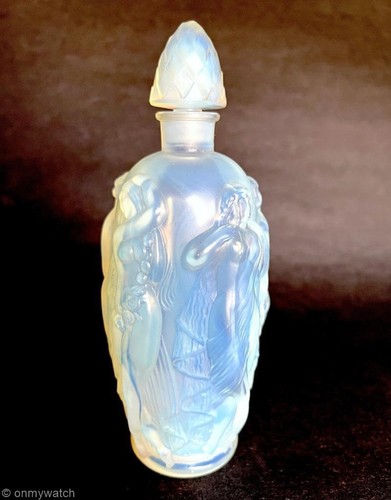 SABINO Vtg SiGNED Opalescent Glass Perfume Bottle FRANCE Gaite Nude Nymph PARIS - Picture 10 of 24
