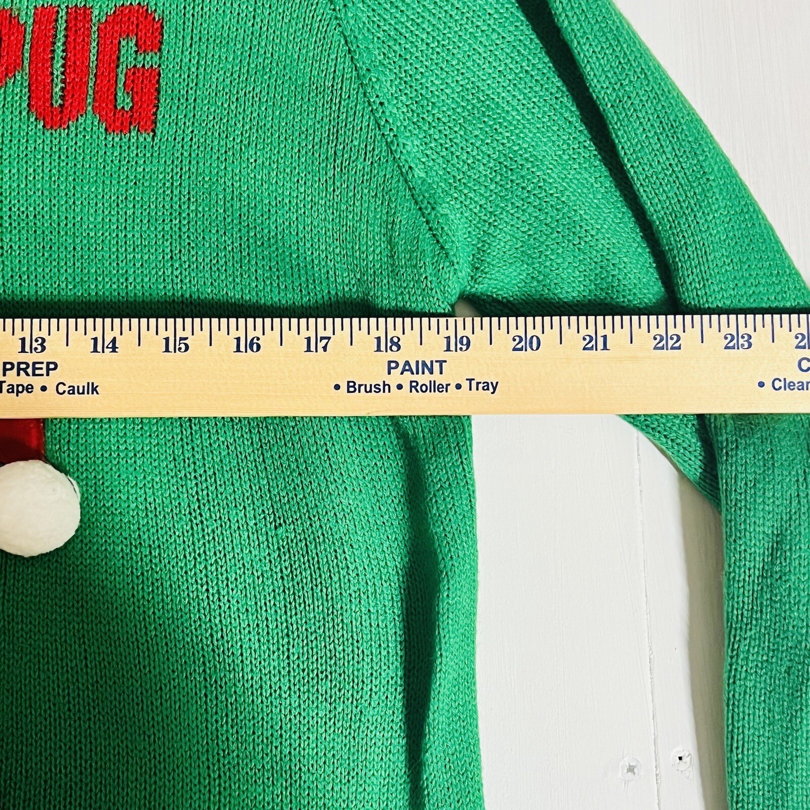 United States Sweaters Brand Christmas Green Red Sweater Bah Hum Pug Size Large eBay