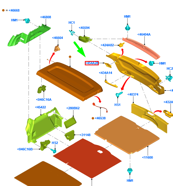 FORD FOCUS MK4 Rear Left Light Cluster Cover Assy 2289582 NEW  