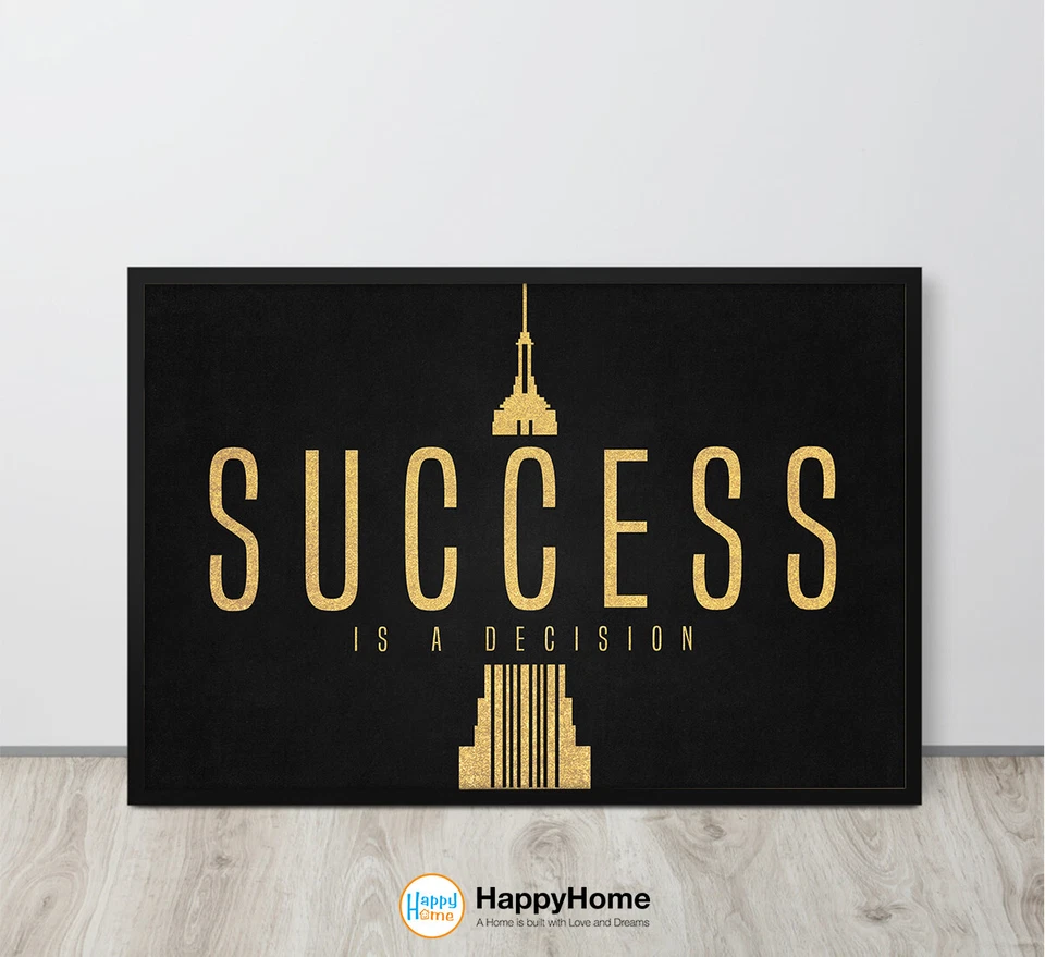 Arte de pared Success is a Decision cita motivacional arte inspirador decoración de oficina Foto 2 de 4
