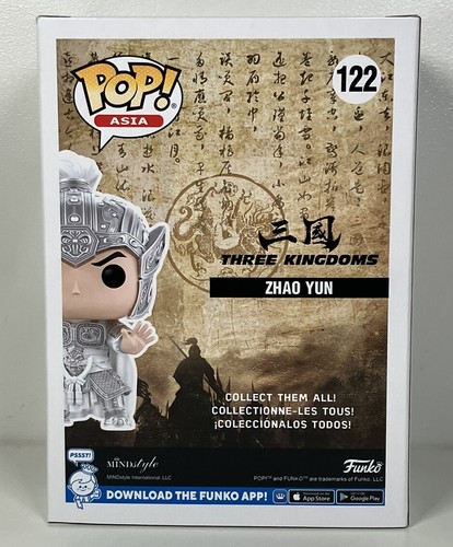 Three Kingdoms #122 Zhao Yun Funko Pop Asia Exclusive Mint P/P Dynasty Warrior - Picture 3 of 7