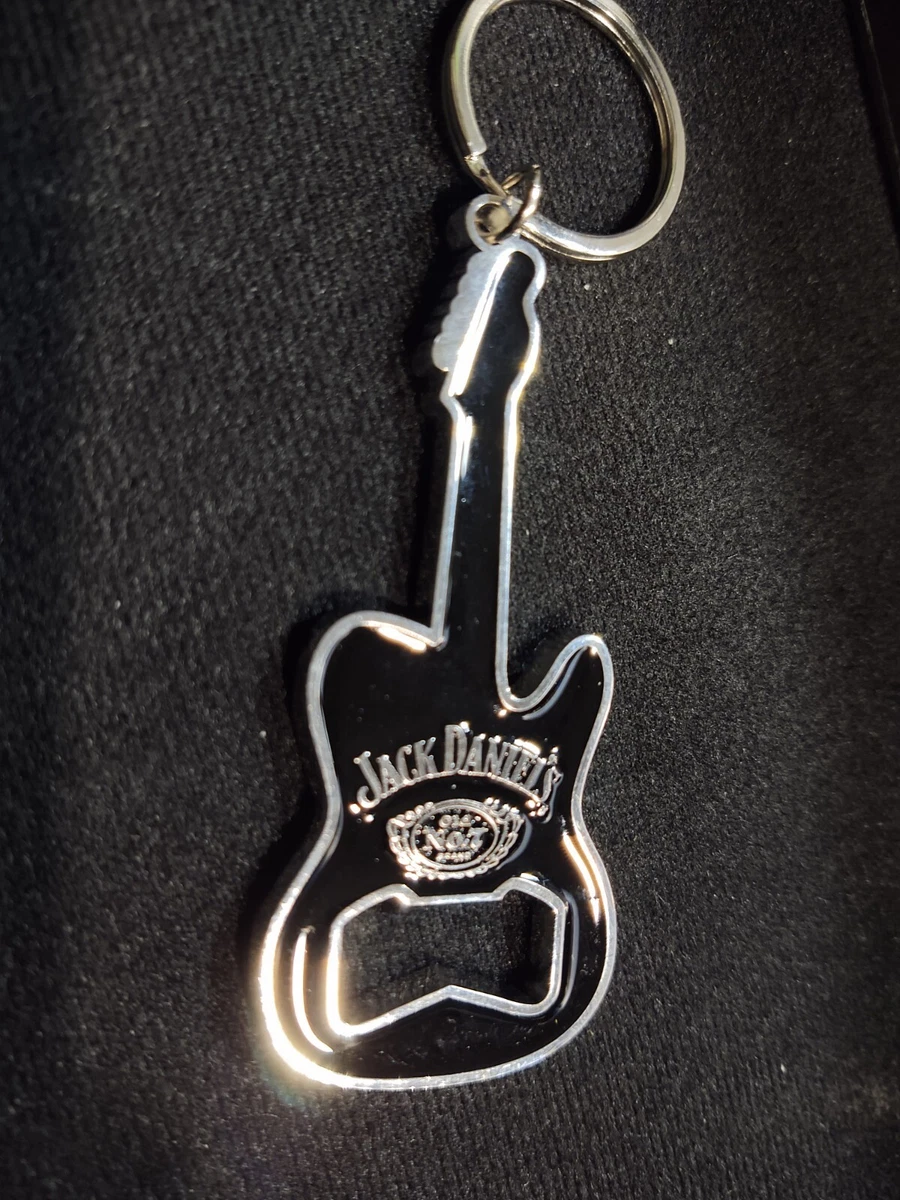 JACK DANIELS GUITAR KEYCHAIN BOTTLE OPENER METAL ENAMELED GUITAR