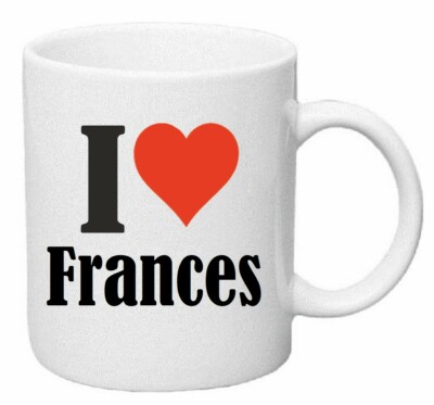 Kaffeetasse I Love Frances Keramik Höhe 9,5cm in Weiß