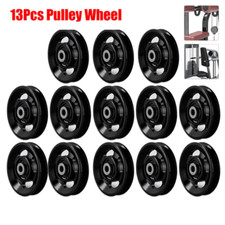 13PCS Aluminum Bearing Pulley Wheel Cable Machine Gym Fitness Equipment Black