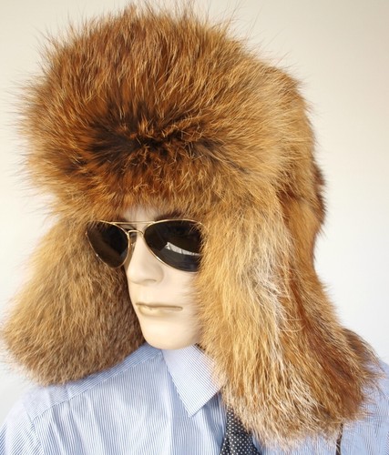 Bonnet Roux Fourrure Bonnet Ouchanka Renard Roux fuchs Chapeau Aviateur Nature ...