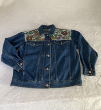 Vtg I. B. Diffusion Denim Jacket Embellished Rockabilly Glam Rock Western Sz 8