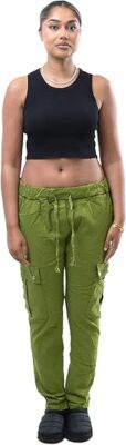 Women's Italian Magic Cargo Trousers Ladies Plain Comfy Summer Bottom Pants