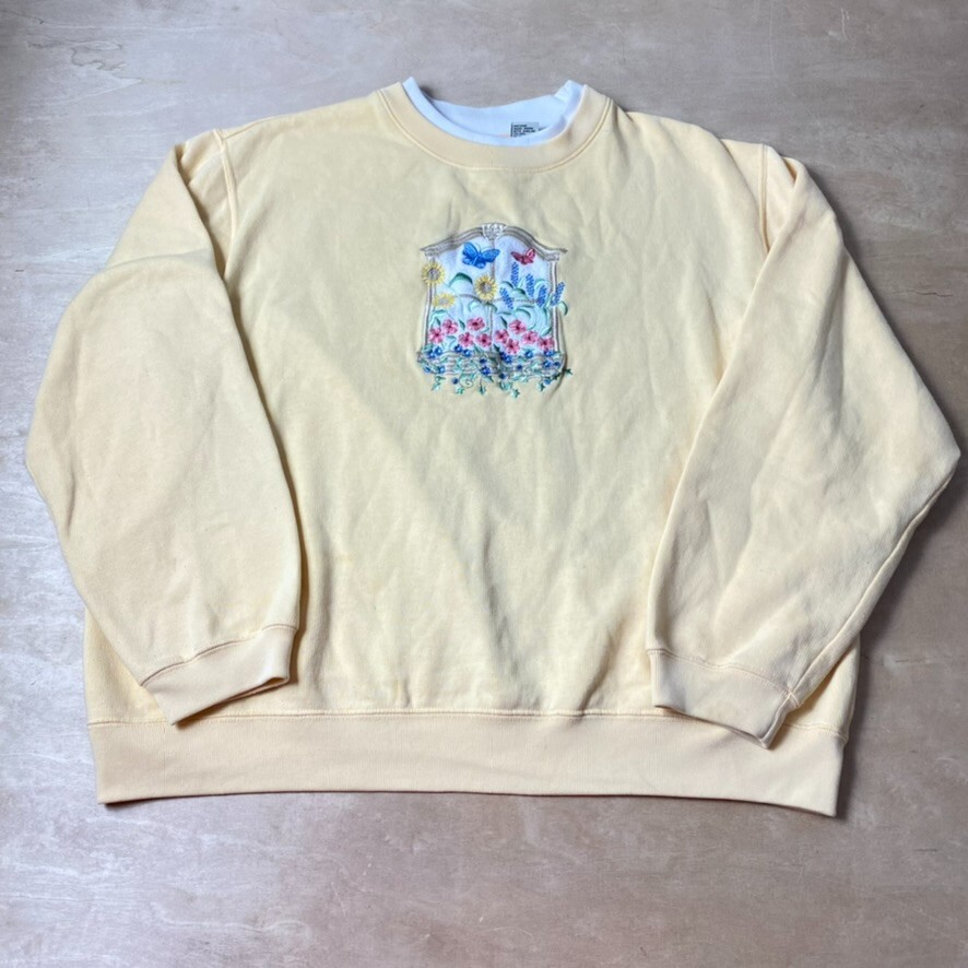 Classic Elements Window Pane Floral Butterfly Cre… - image 1