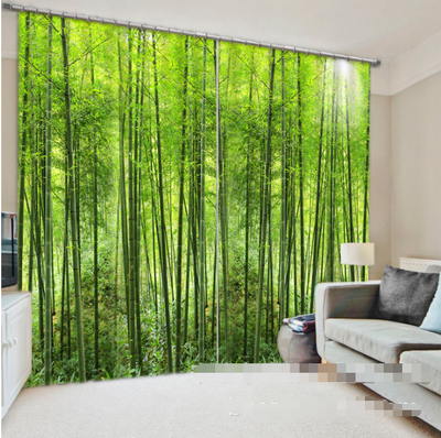3D Bambus Wald 055 Blockade Foto Vorhang Druckvorhang Vorhnge Stoff  Fenster DE | eBay.de
