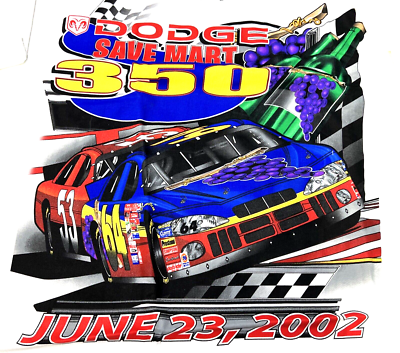 Camicia grafica vintage Nascar 2002 Dodge Save Mart 350 (taglia XL