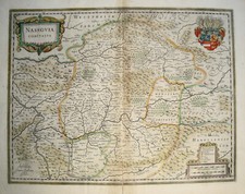 Nassau Herborn Dietz Weilburg Siegen Haiger  alte Kupferstich Landkarte  1640