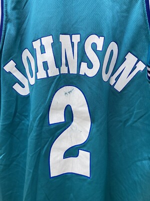 Charlotte Hornets #2 Larry Johnson Champion NBA Jersey Vintage