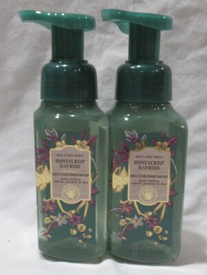 Bath & Body Works Gentle & Clean Foaming Hand Soap Set Lot 2 HONEYCRISP HAYRIDE
