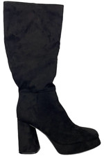 Nine West Women's Vadda Block Heel Dress Wide Calf Boots Black