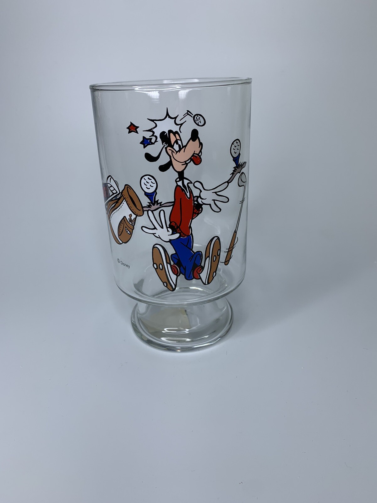 Anchor Hocking Disney Large 32 oz Goofy Golf Drink Glass Golfing Made In USA