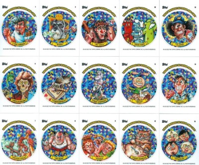2022 WACKY PACKAGES OLD SCHOOL 10 MAD CAPS COMPLETE 15 POG SET