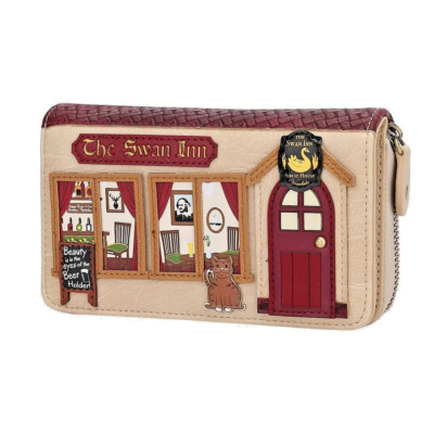 NWT Vendula London The Swan Inn Pub Medium Zip Around Wallet Purse Shakespeare