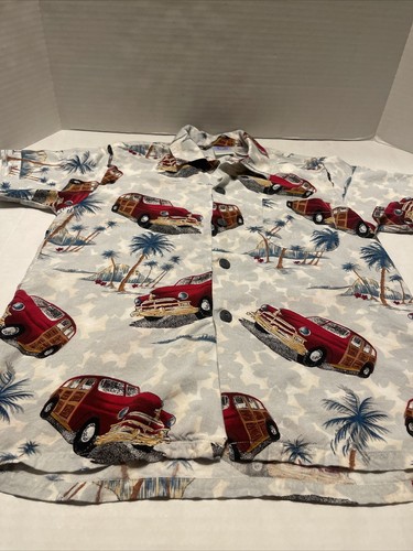 Vtg GKids Shirt Boys Sz 7 Button Down Cars All Over Print Retro 1990s - Picture 3 of 5