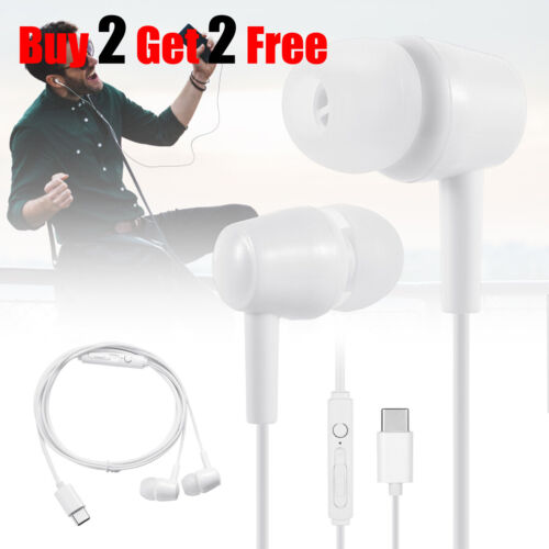 USB-C Type C Headphones Earphones with Mic For Samsung Galaxy S21 S22 Plus Ultra