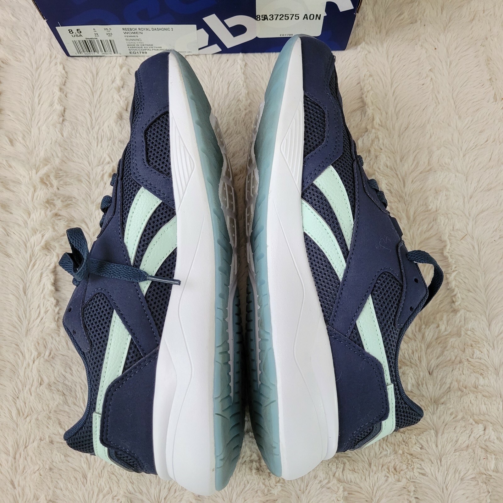 Reebok Women's Royal Dashonic 2 Running Lace-Up Sneakers Navy/Emrld/Blue 8.5 M thumbnail 4