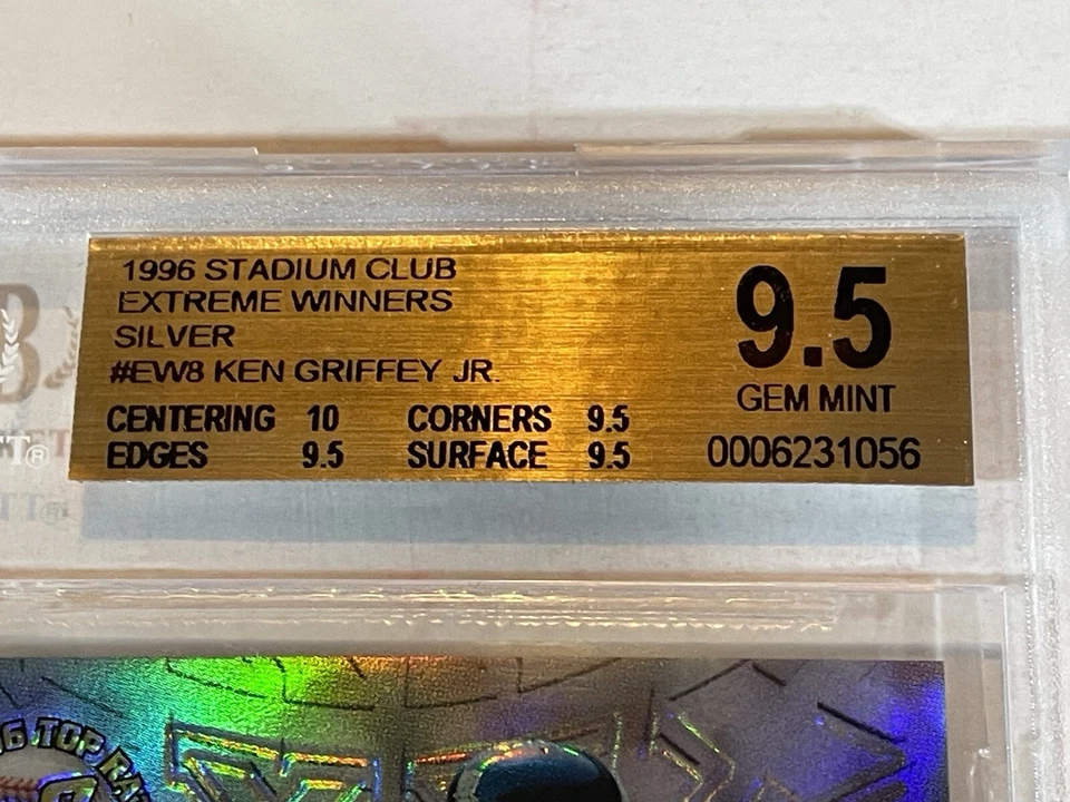 Griffey Jr 1996 Stadium Club Extreme Winners SILVER #EW8 BGS 9.5 W/10 Sub Beauty - Image 2 of 3