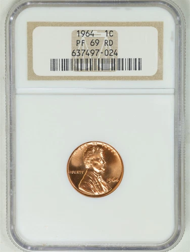 1964 1C Proof Lincoln Memorial Cent PF69RD NGC 637497-024