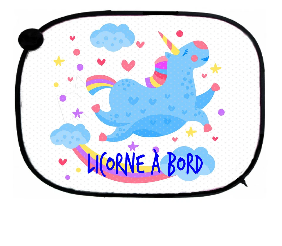 Pare soleil pour voiture licorne a bord personnalisé prénom au choix réf 04 - Photo 1/1