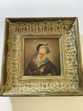 Antique Religious Icon Painting Portrait Old Master Iconic Mystery Estate Item