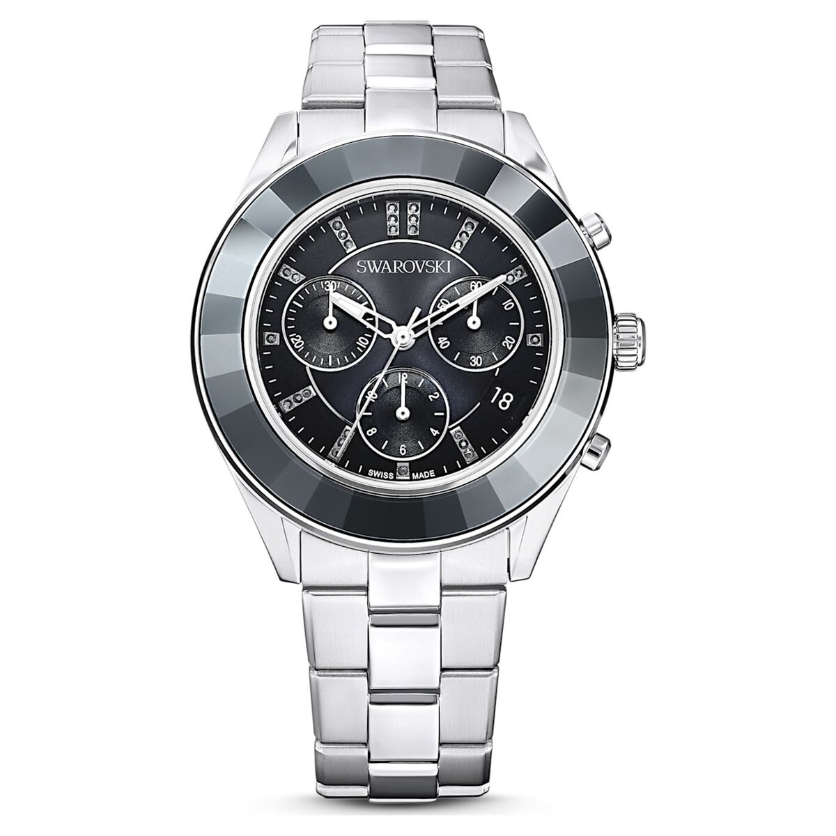 Swarovski Octea Lux Sport Watch Metal Bracelet, Black Swarovski Octea Lux Sport Watch Metal Bracelet, Black