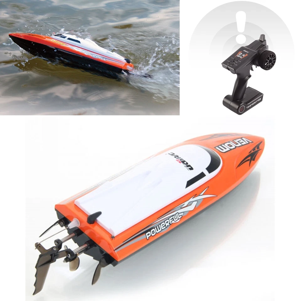 🚤UDI RC Boat 2.4G High Speed Remote Control Electric Boat Orange Power Venom - Image 4 of 4