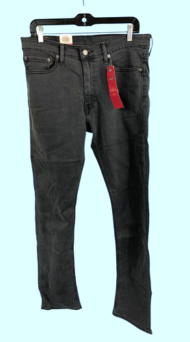 Levis 513 Slim Straight Jeans 33x34 Black 2-Way Stretch Cotton Blend New W/ Tags