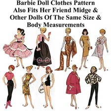 11-1/2 Barbie Doll Clothes Vintage Sewing Pat...