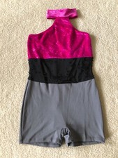 Women's Edgy Velvet Halter Top Unitard Dance Costume - Adult Medium