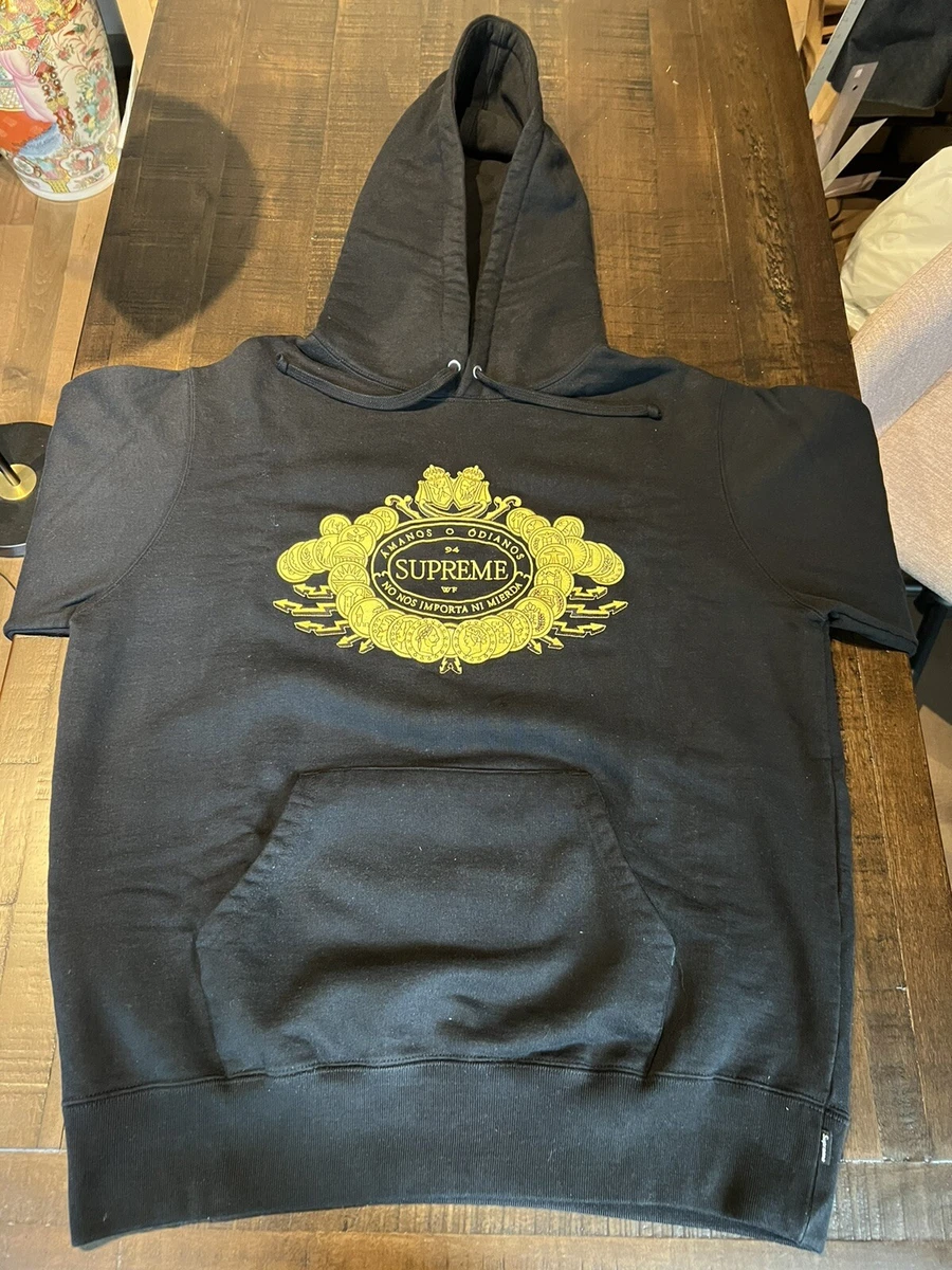 FW18 Supreme Love or Hate hooded sweatshirt black hoodie size M medium! Black