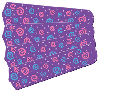 New KIDS PURPLE PARTY POPS 42'' Ceiling Fan BLADES ONLY