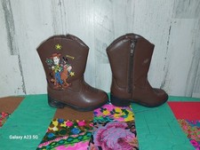 Disney Pixar Toddler Toy Story Woody Pull-on ZIp Up Cowboy Western Boot Brown 6
