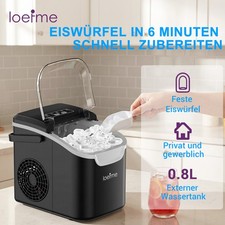 Tragbarer Ice Maker mit Selbstreinigung 12kg/24h 6 Min. Schnell-Eis für Camping