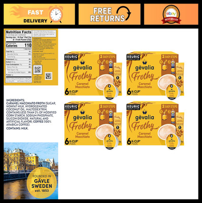 Caramel Macchiato Espresso K-Cup Coffee Pods & Froth Packets Kit, 24 CT