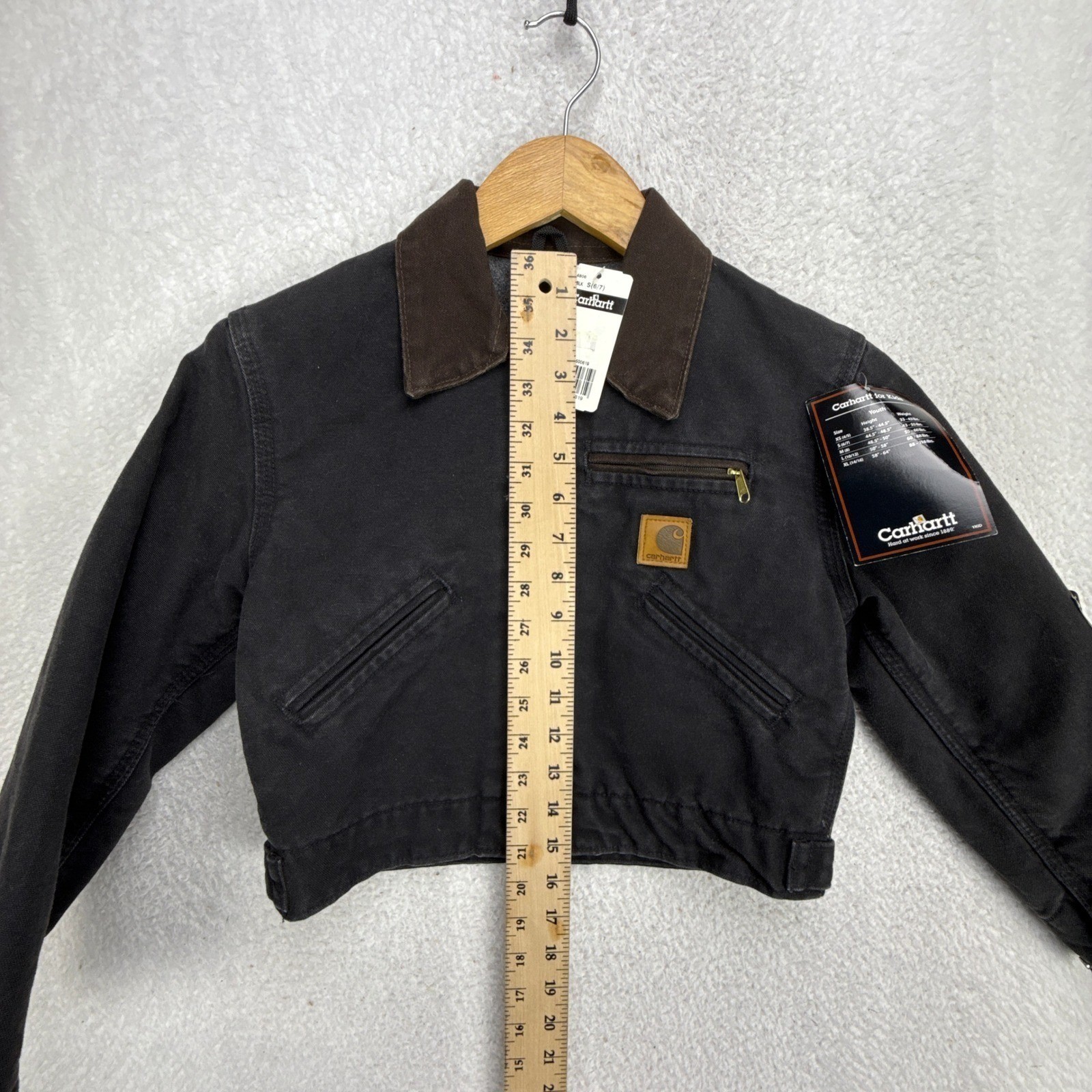 Carhartt Detroit Jacket Fleece Lined Youth Small (6/7) YYJ97 BLK Black NWT NOS image 6