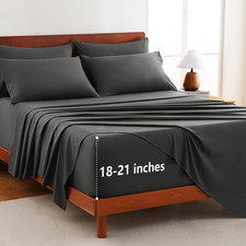 Cozylux Extra Deep Pocket California King Sheets - 6 Piece Cal King Sheet Set -