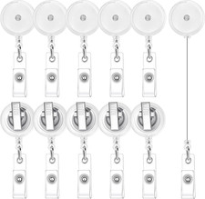 15 Pieces Retractable Badge Reels with Swivel Alligator Clip, Badge Reels Holder