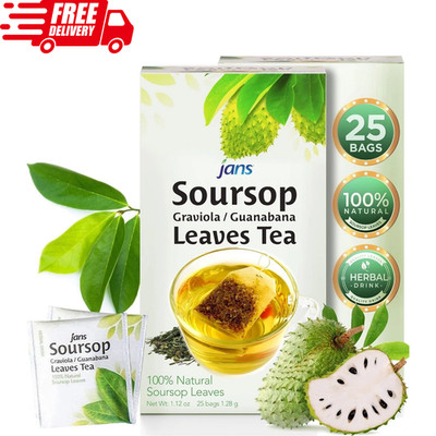 Tea Bags (25 Count)   Full Strength Herbal Tea from 100% Natural Soursop Leaves