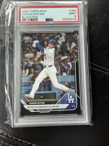Topps 2025 Topps Now Shohei Ohtani #184 Black Foil /10 PSA 9 POP 1