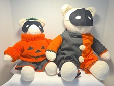 Lot of 2 Bears With Outfits Halloween, Christmas, Ect