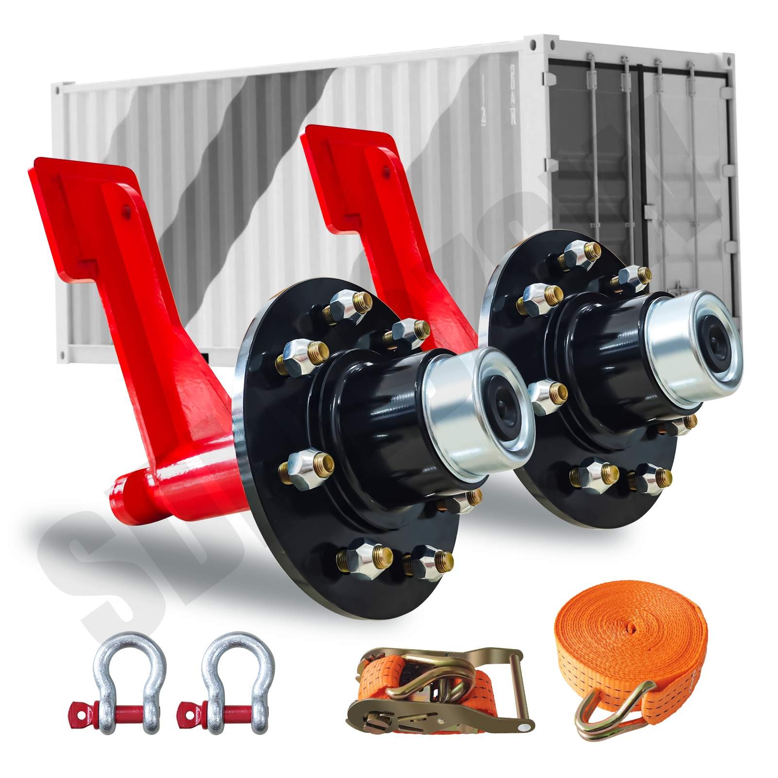2Pack Shipping Container Wheels 8-Lug Wheels Kit,Shipping Container Accessories