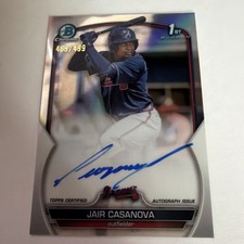 2023 1st Bowman Chrome Prospect Autograph Jair Casanova #CPA-JCA /499 RC Auto