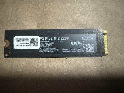 Crucial P3 Plus 1TB PCIe Gen4  NVMe M.2 SSD up to 5000MB/s CT1000P3PSSD8
