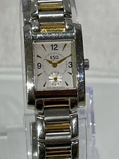 ESQ Swiss by Esquire 100674 Two-Tone Tank Watch – Swiss Quartz – Sub (NJL029507)