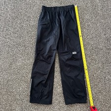 REI Co-op Rainwall Rain Pants Kids M 10-12 Black 100 Nylon Mid-Rise Pockets