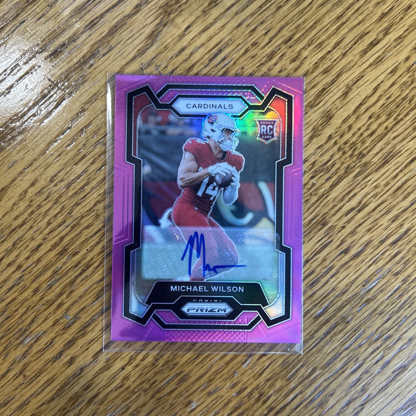 Panini 2023 Prizm Rookies Michael Wilson #303 Pink Prizm Auto RC Cardinals NFL